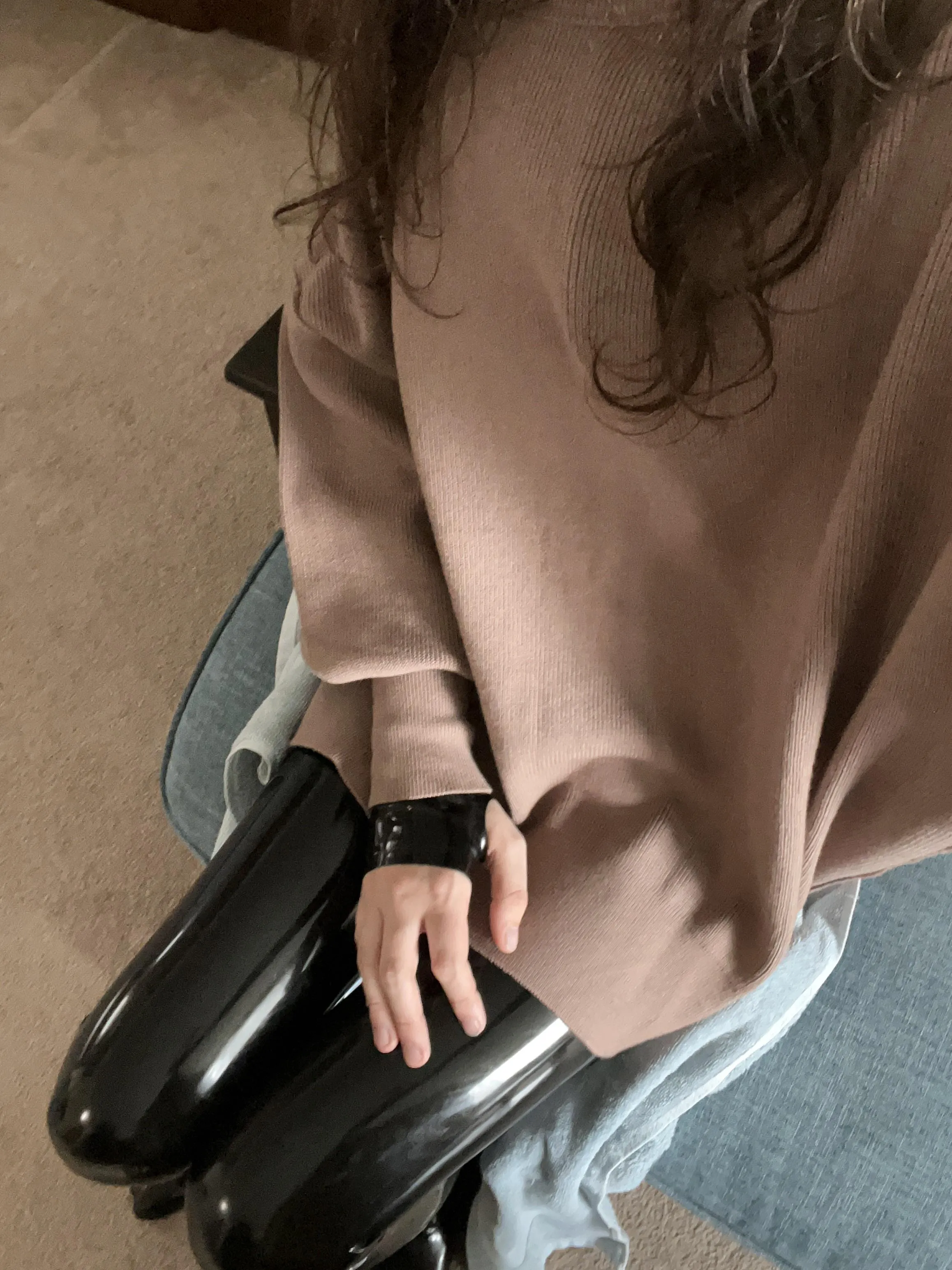 Vibing in my catsuit and oversized sweater