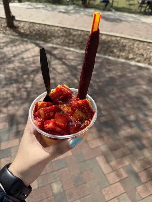 Craving a mangonada. Sweet, spicy, and paid for by you—if you know what’s good for you. 💸🍧