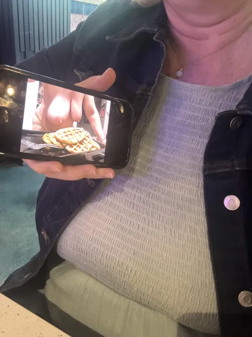 Made waffles for the kids, then went out to eat waffles on a date