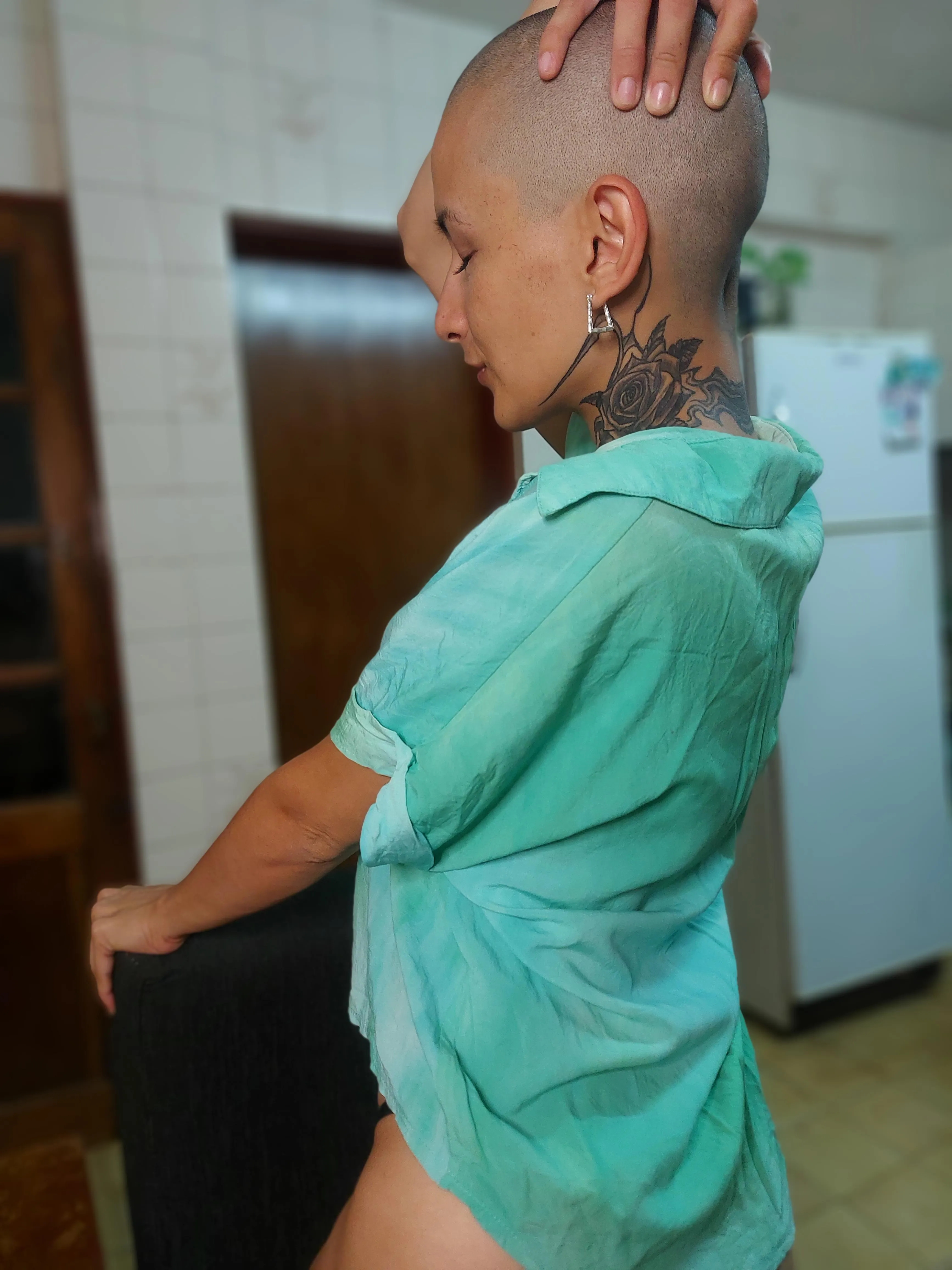 My shaved head looks so hot, imagine with a tattoo 🖤