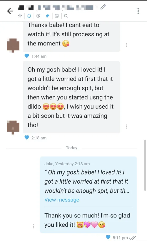 A little feedback from a subscriber about their custom video 😊😈💖🩷