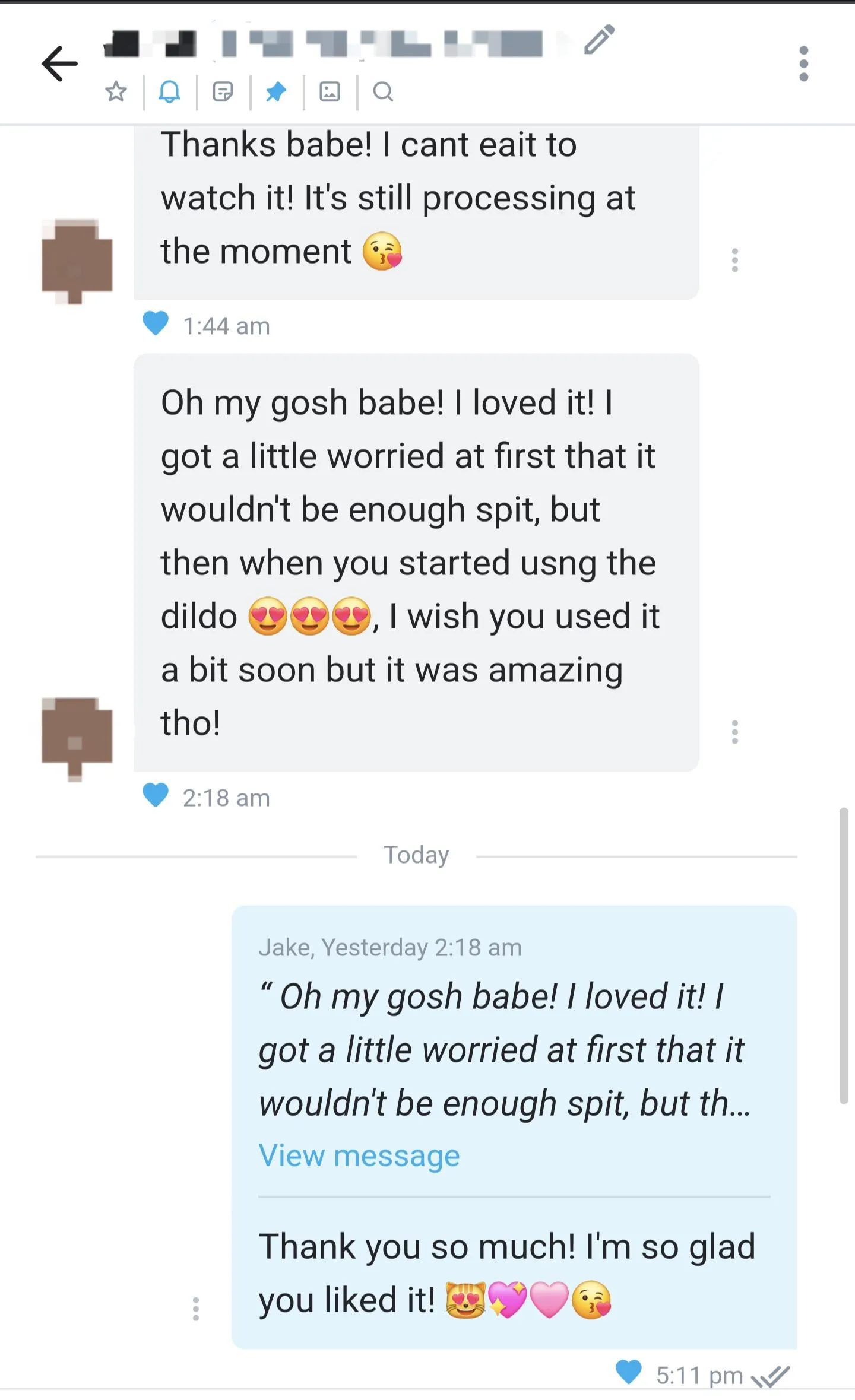 A little feedback from a subscriber about their custom video 😊😈💖🩷