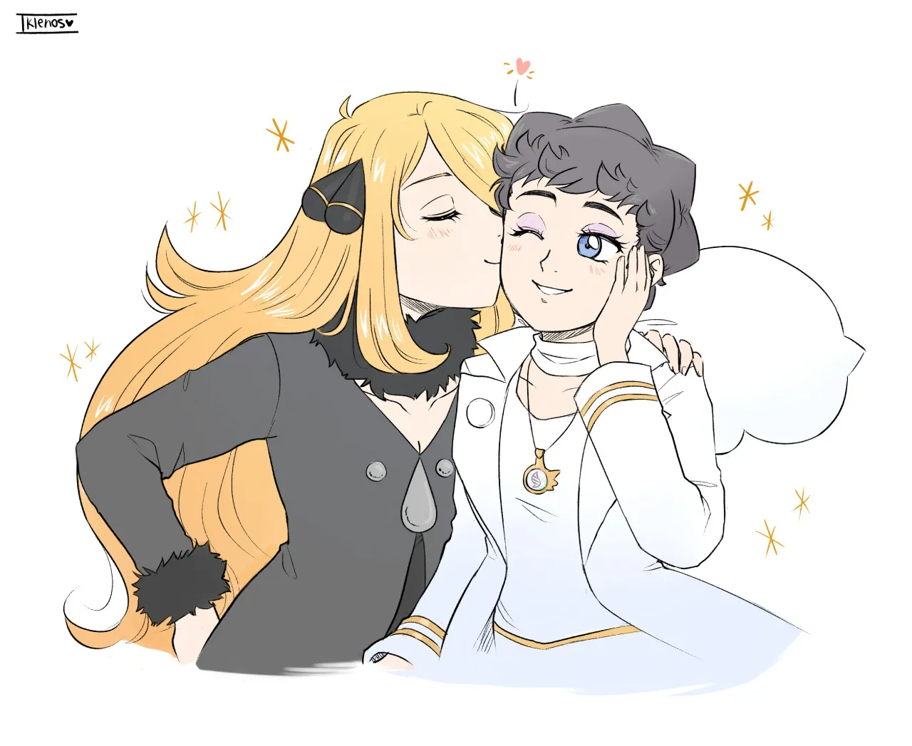 Affectionate Cynthia & loved on Diantha (@iklenos) [Pokemon]