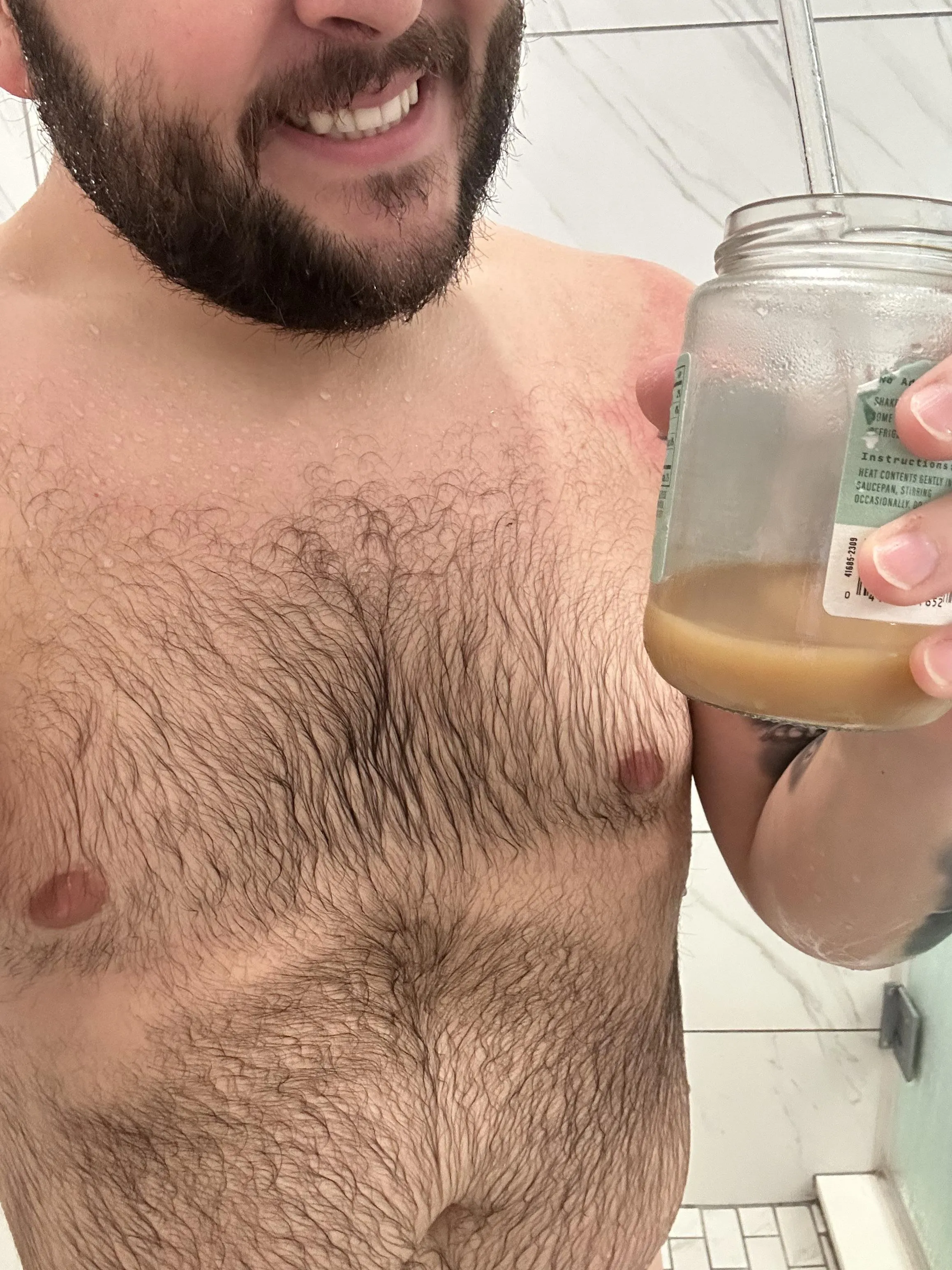 Had to unwrap and wash my tattoo. Still had some coffee left so I thought “why not showercoffee?”