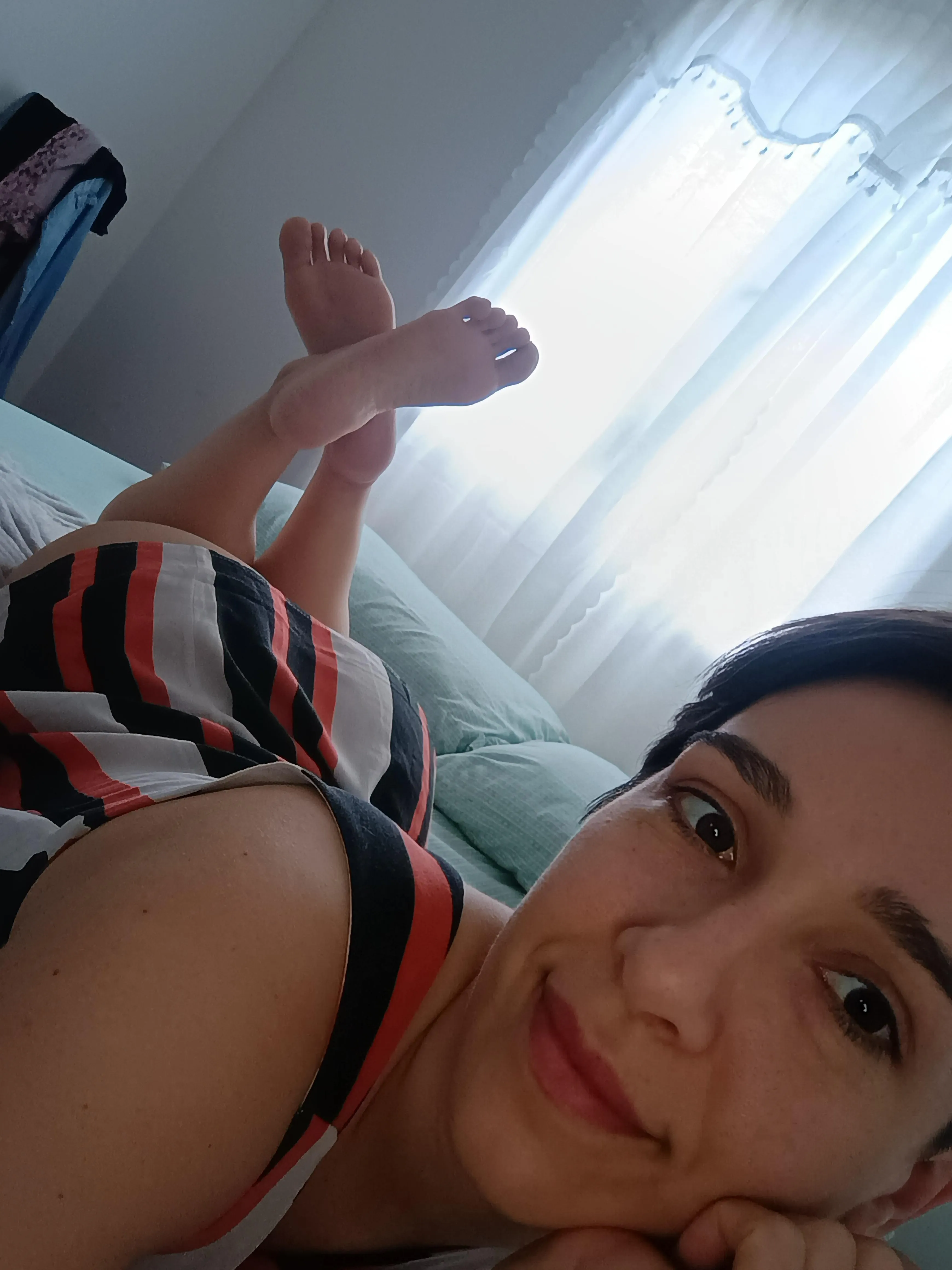 He loves my feet....