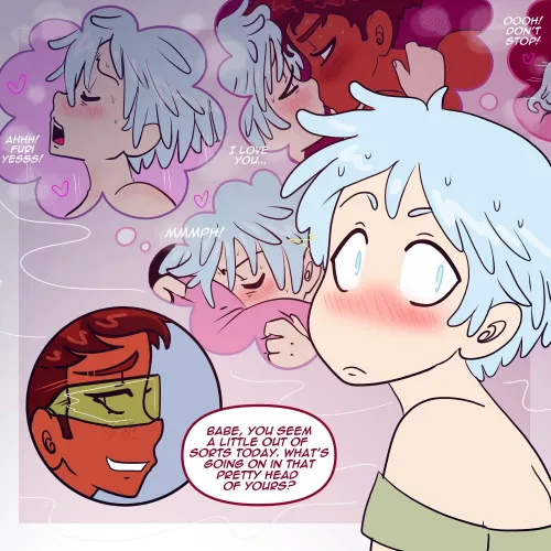 [OC][Our Little Universe] Well evidently there’s A LOT on Eva’s mind... 👀🥵 lol You know it has to be REALLL good if it’s got her thinking about it this much the next day. Just casually daysexdreaming 😳😮‍💨