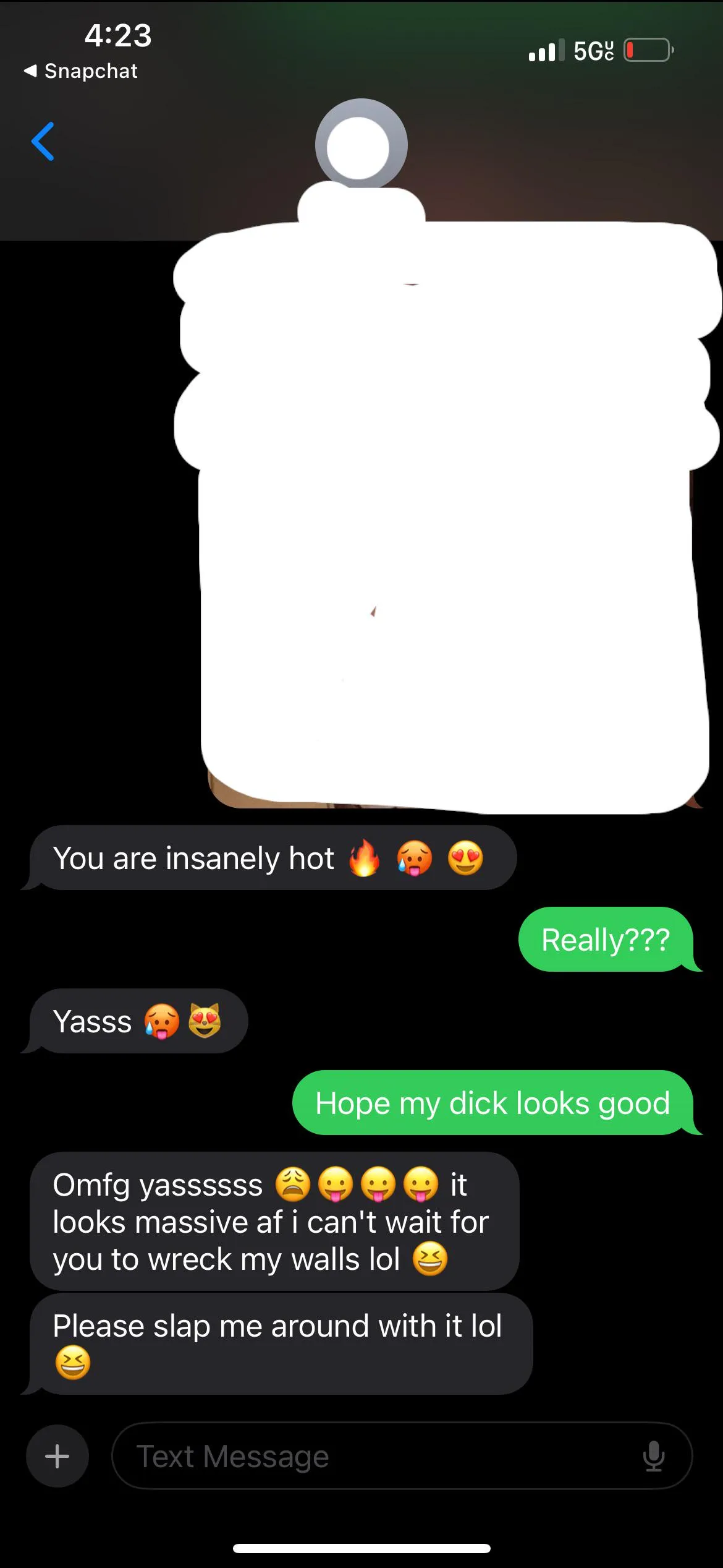 She indeed did get slapped around with it