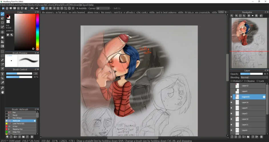A in progress replica continuation of the coraline comic