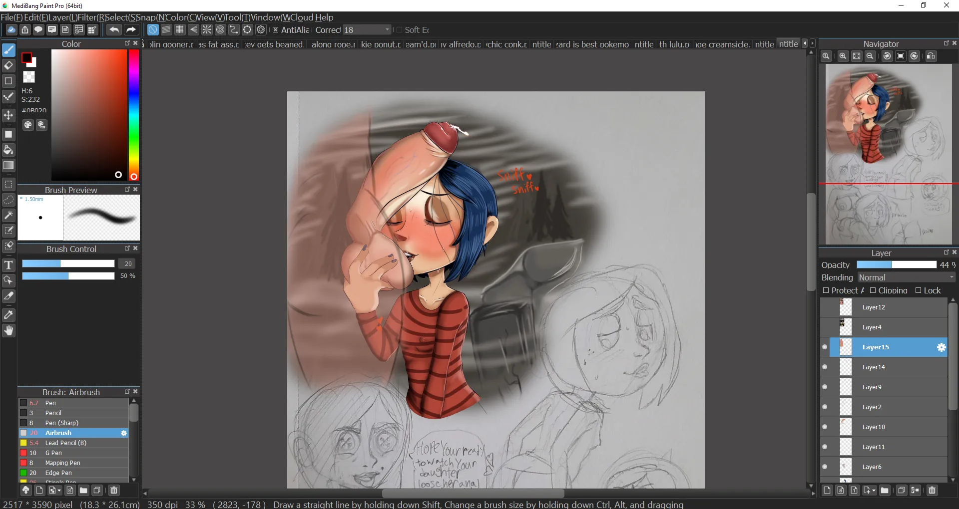 A in progress replica continuation of the coraline comic