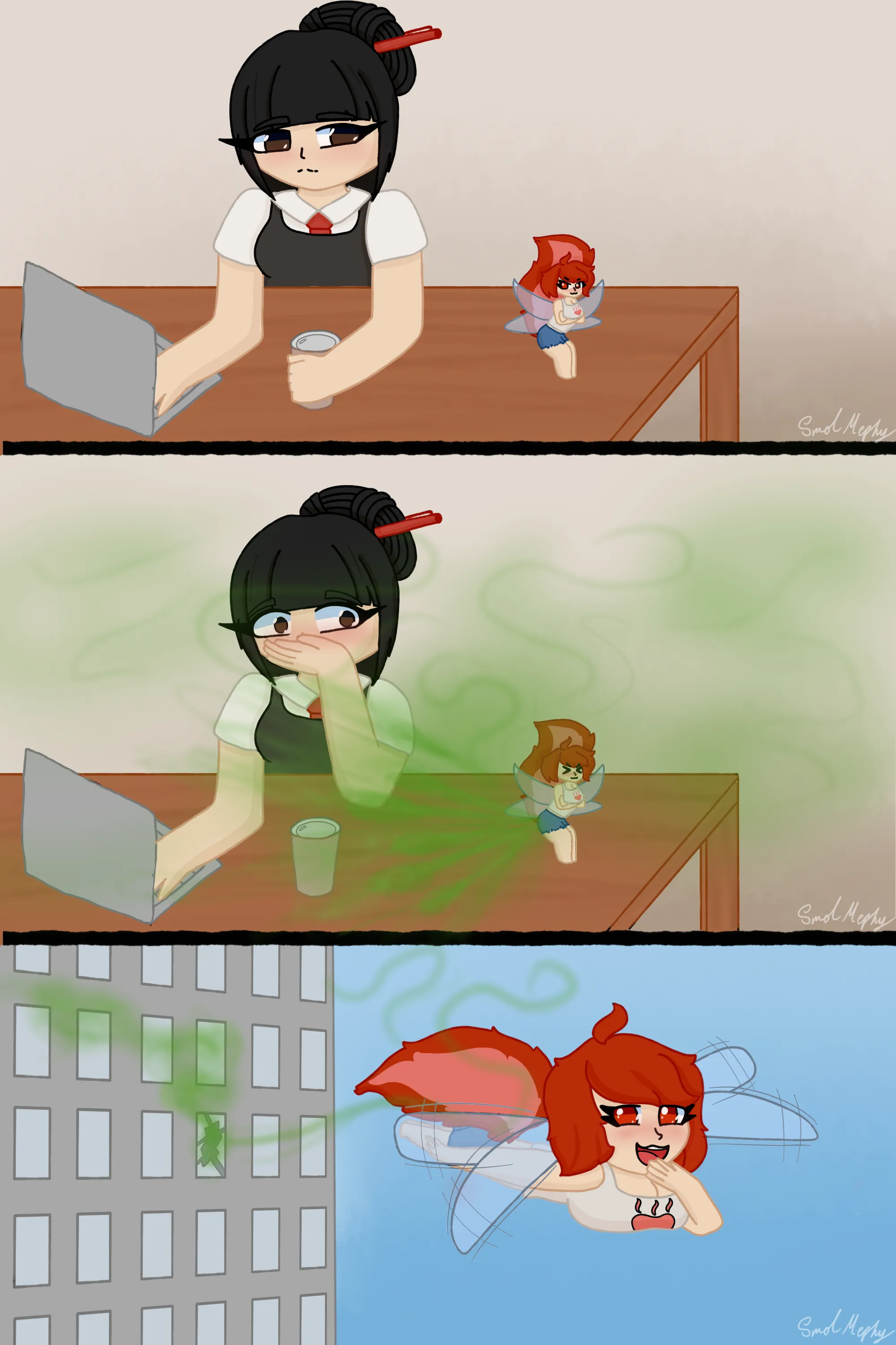 Commission piece of Thio the skunk fairy!!