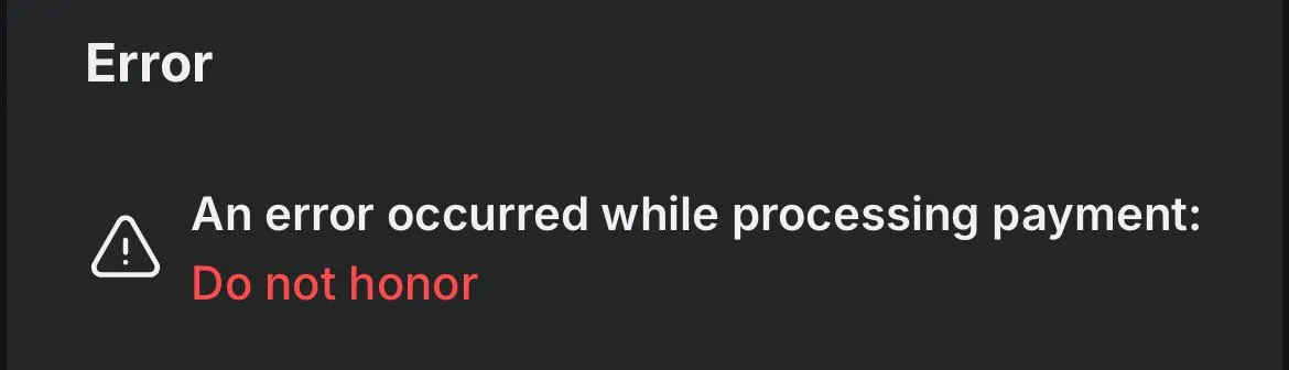 Error when purchasing?