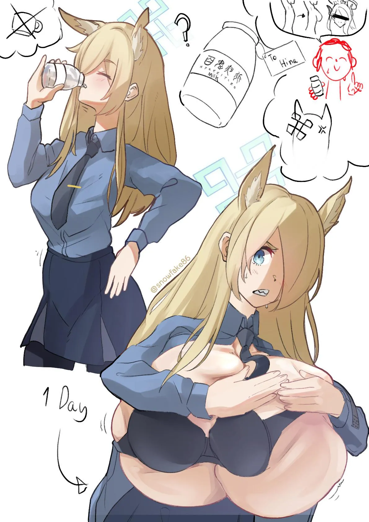 [F] “Kanna! Stop, thats for Hina!” [Blue Archive]  (Snowflake)