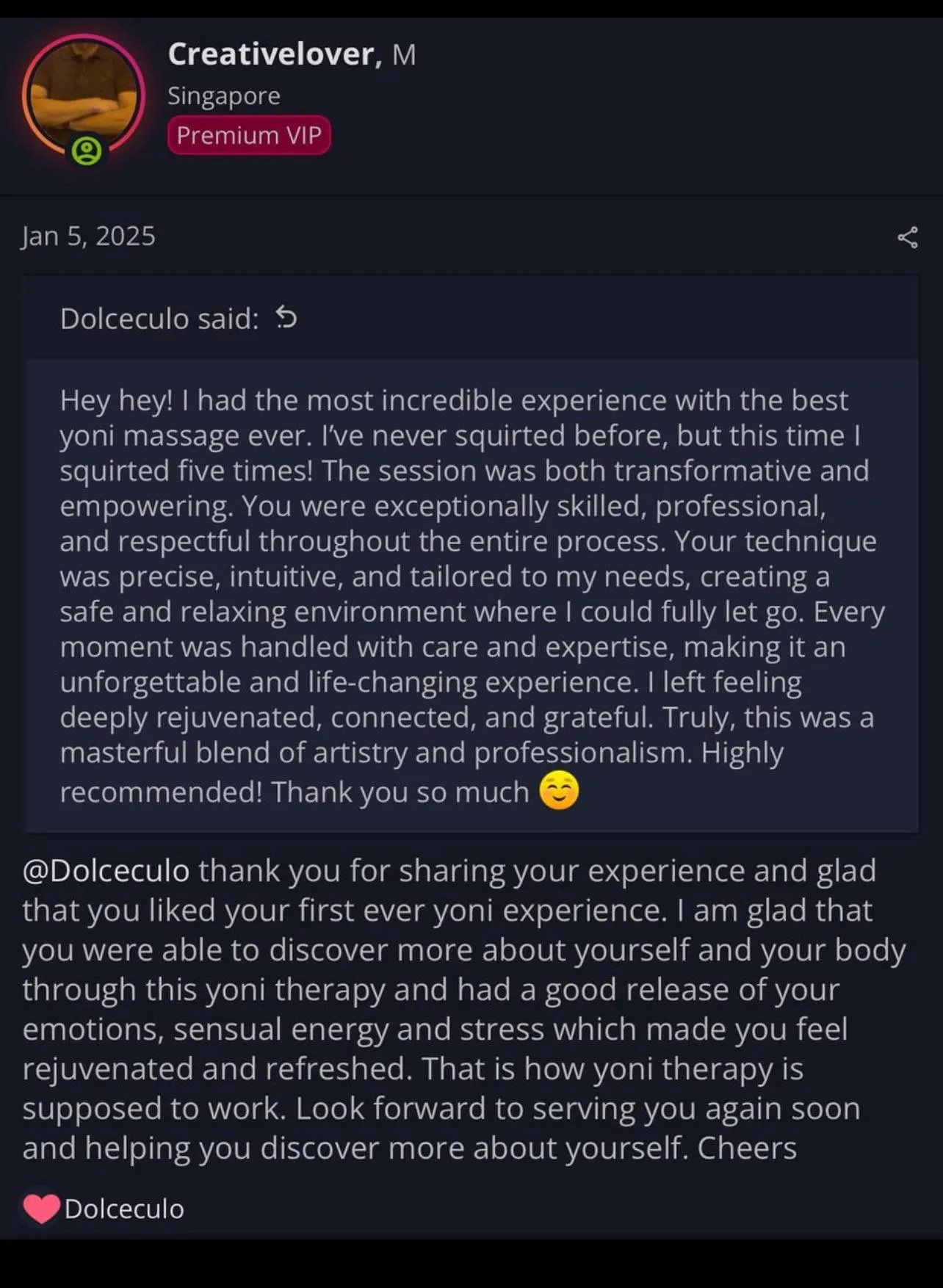 Late night authentic yoni massage session today - hosted in good city hotel