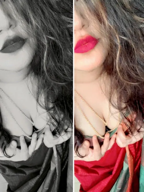 Luscious red lips that speak a thousand words. (Hotwife)