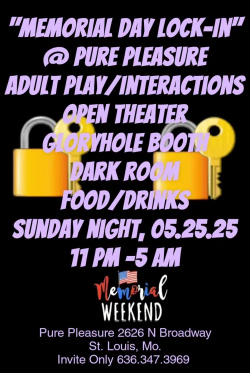 Memorial Day Lock-In @ Pure Pleasure (STL) - Sunday Night 05.25.25