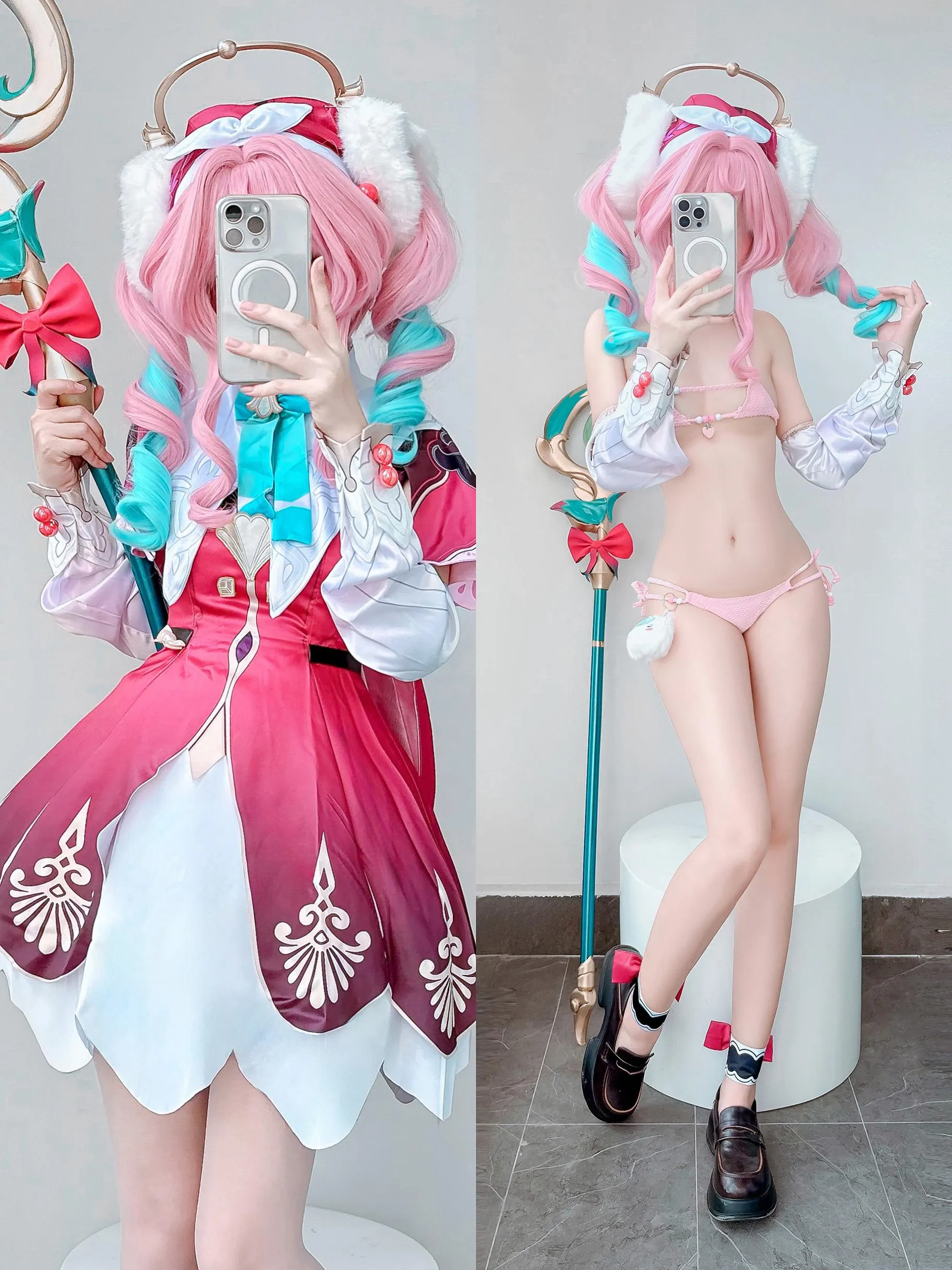 Sharing a selfie of my Hyacine cosplay ^v^