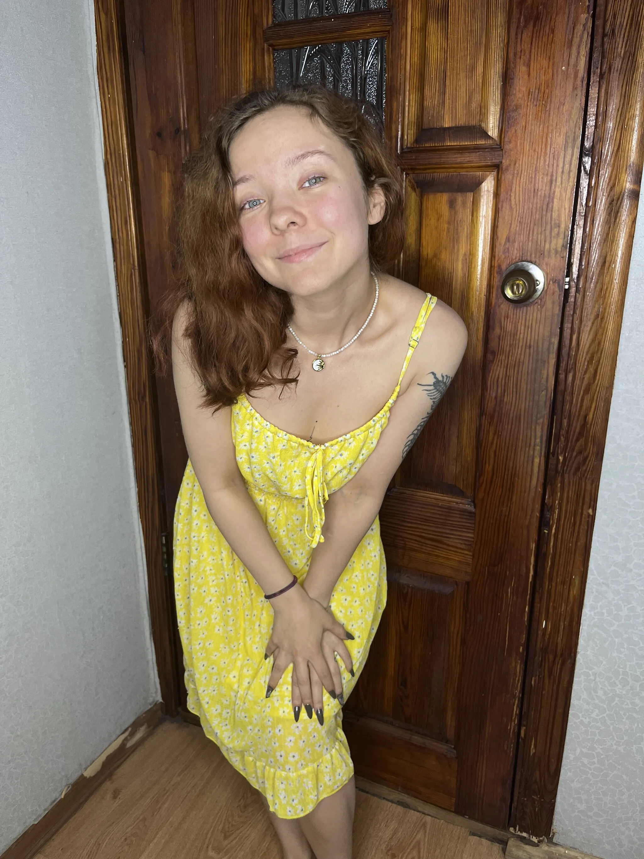 A yellow sundress is just right for summer