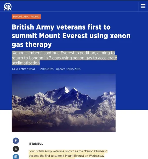 Everest Climbers Use Xenon