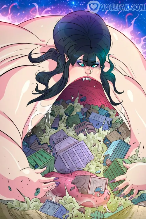 {image} Galactus Got Nothin' On Her! (Oscar Celestini) [giantess, mega giantess, vore, oral vore, maw shot, big mouth, bbw, fat girl, giantess vore]