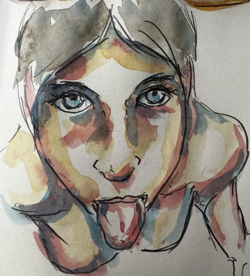 Lick, watercolor by me