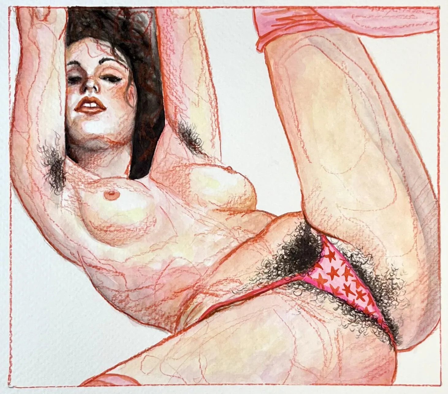 Reference from 60s magazine/ watercolor painting/ by me