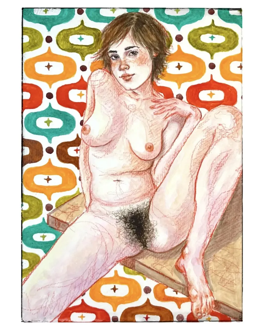 reference from vintage photo/ watercolor painting/ by me