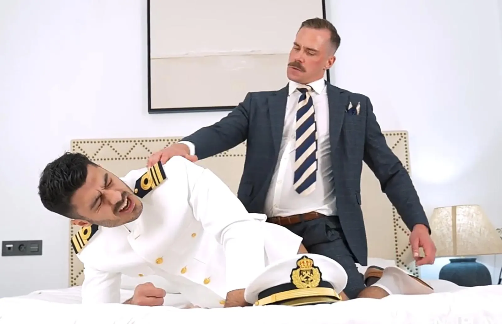 This naval officer is about to learn a valuable lesson about authority... and obedience. Looks like a serious case of 'respect-the-rank' trouble. 🤣