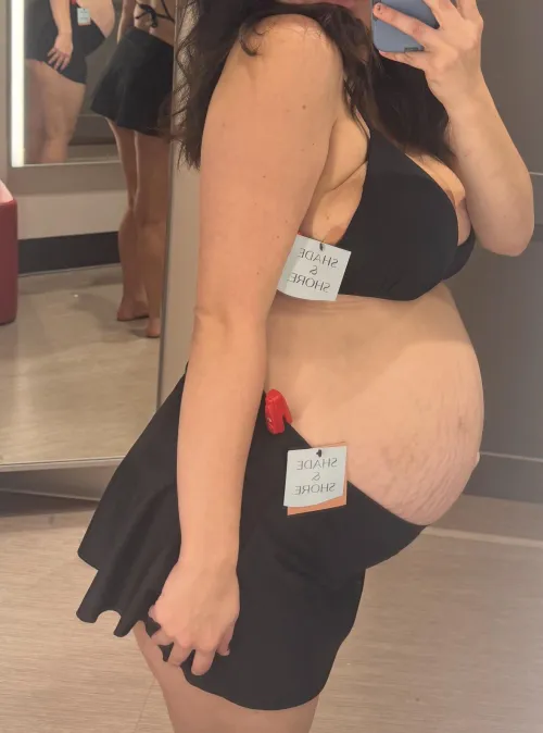 Trying to find a swimsuit that fits is so hard with my bump and big pregnant tits