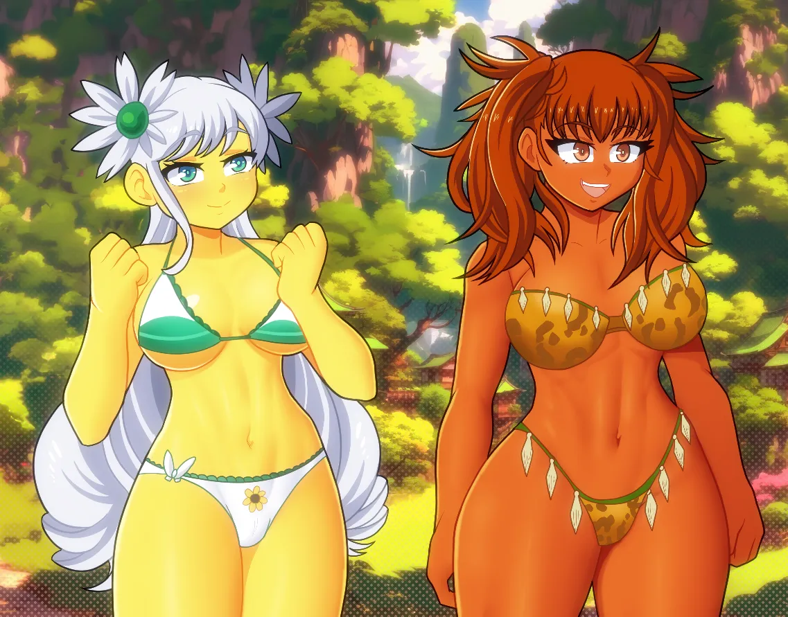 Two colorful midriffs (TheIronMountain) [Flowerglade]