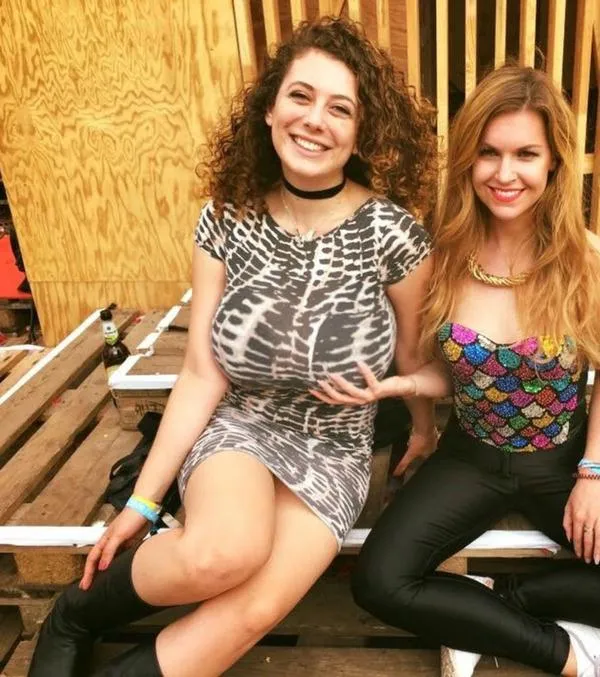 When your tits are so big that your friend can’t help but grab them.