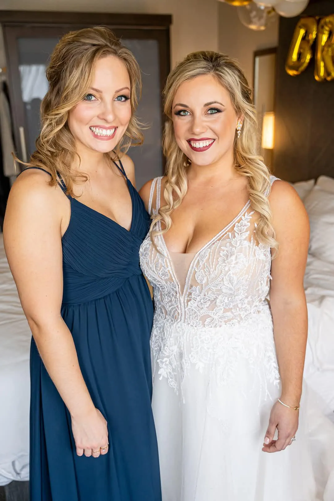 Bride and her twin sister