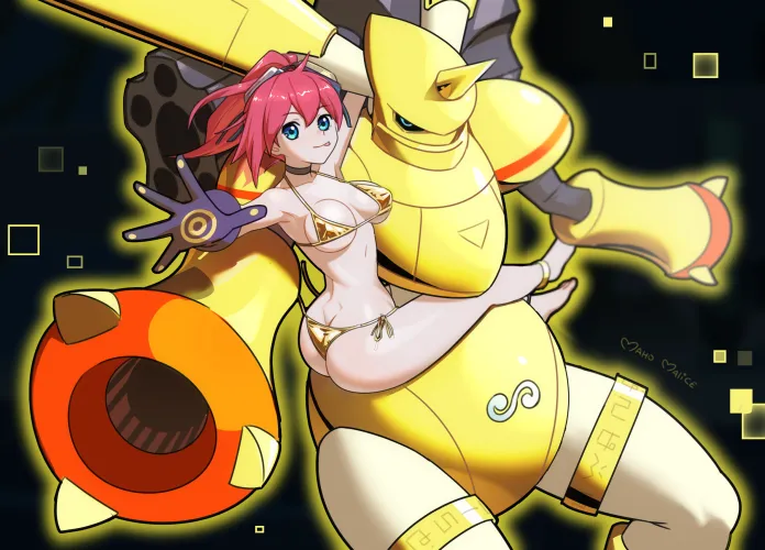 Golden Week Ami and Rapidmon (Maho Malice)