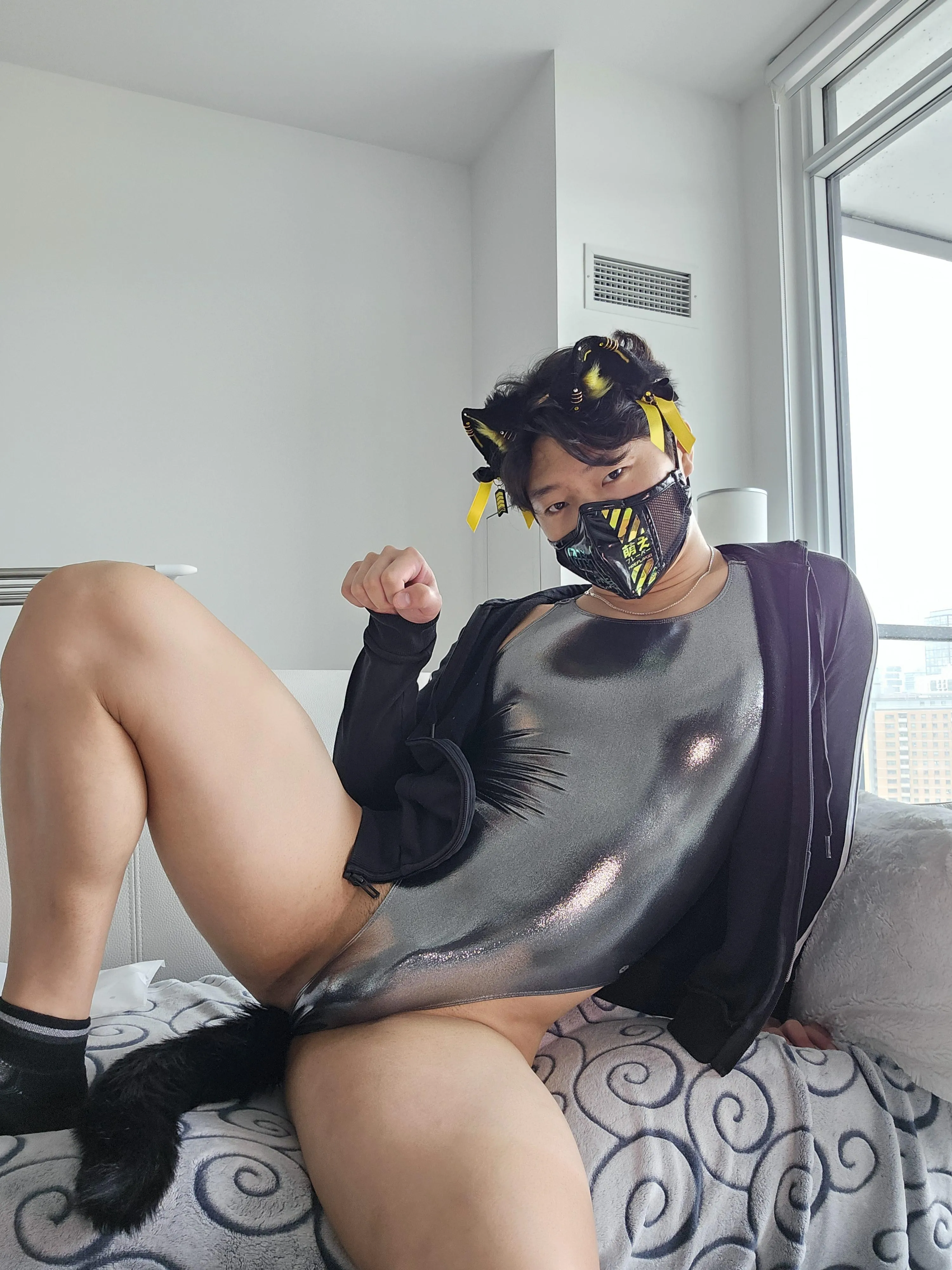 I love shiny one piece swimsuits