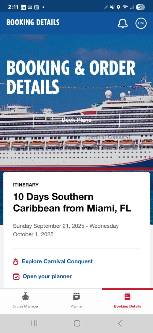 M(33) & F(26) Carnival Conquest 9/21 - 10/01