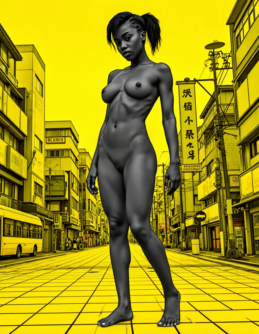 Monochrome Muse in Yellow City