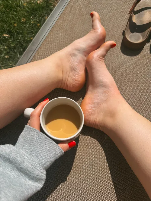 Perfect morning for coffee and toes