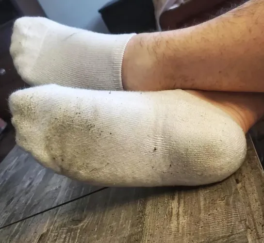 Put your hands on my sweaty socked feet.