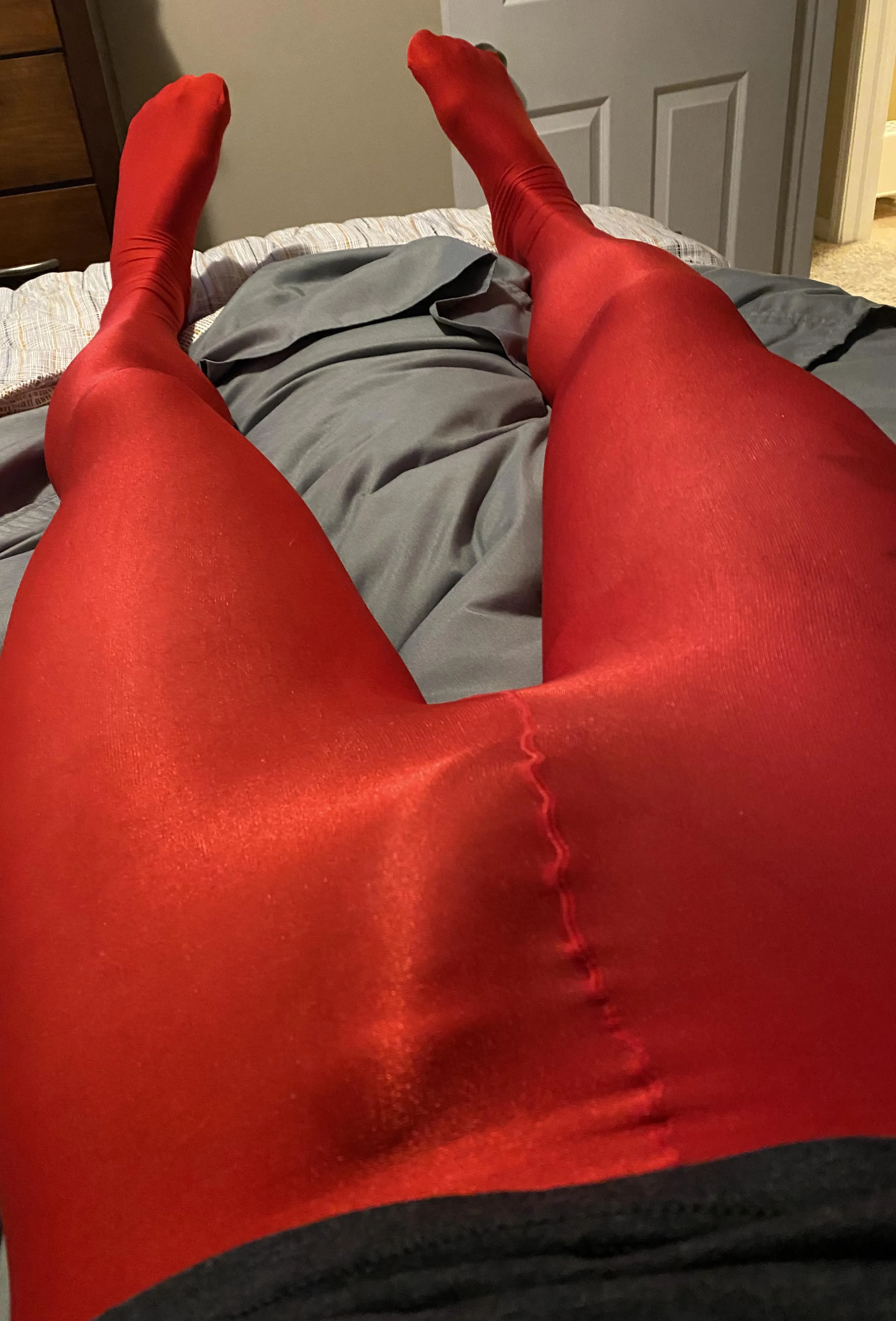 Shiny Red Pantyhose