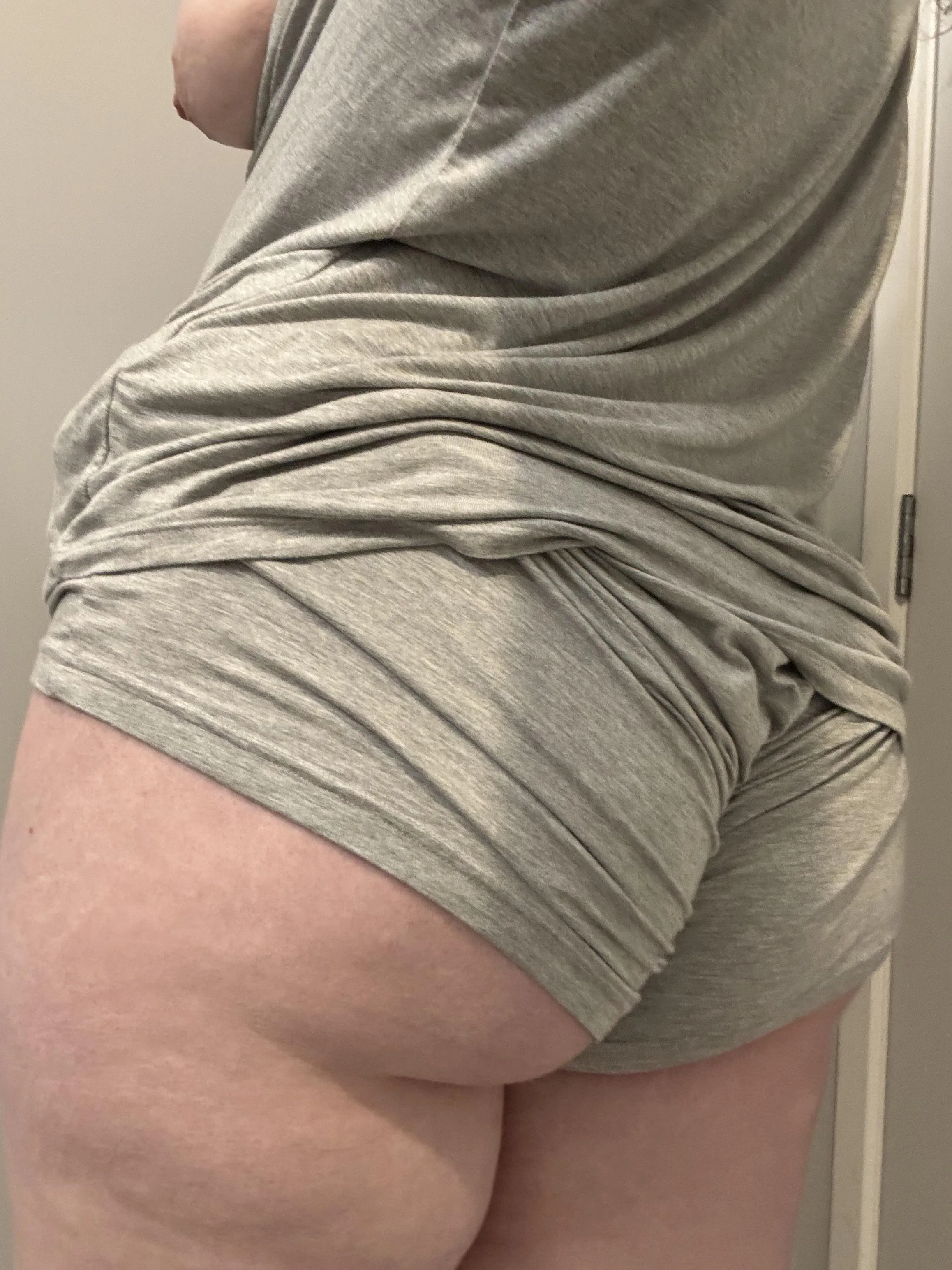 I didn’t realise that my son was on face time as I walked past like this. I had also been asking if anyone had seen my dildo since it wasn’t in the shower.