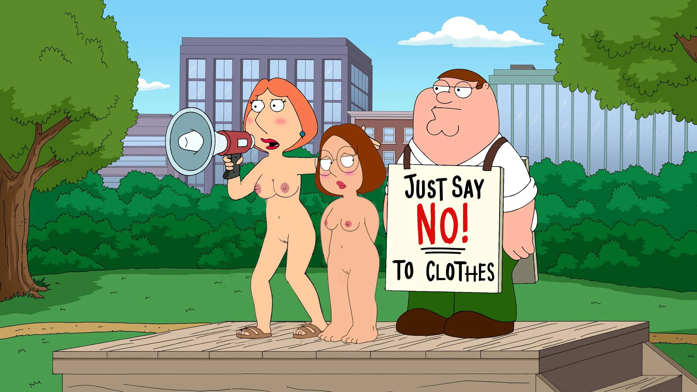 Lois Meg & Peter Protesting!