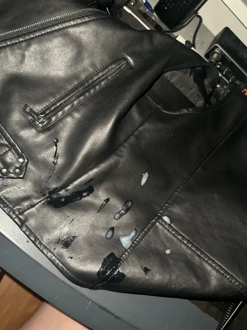 So my ex forgot that she left her leather vest here.. oh well🤷🏽‍♂️