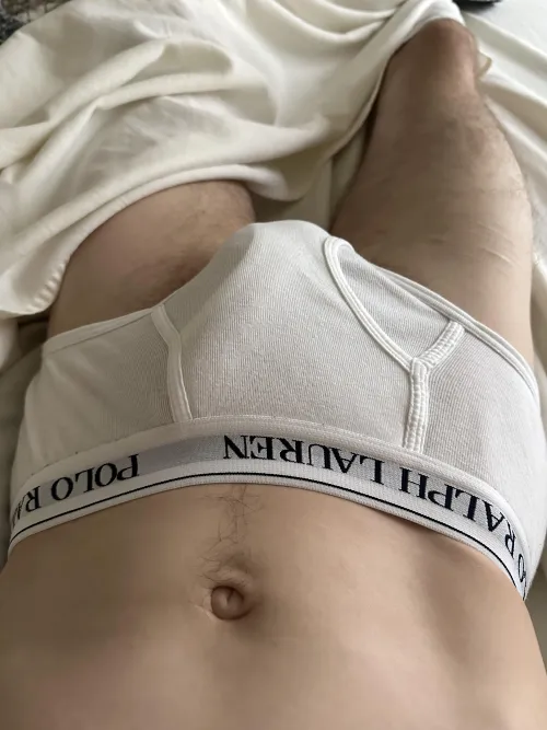 Such a nice way to wake up. Slept in briefs last night