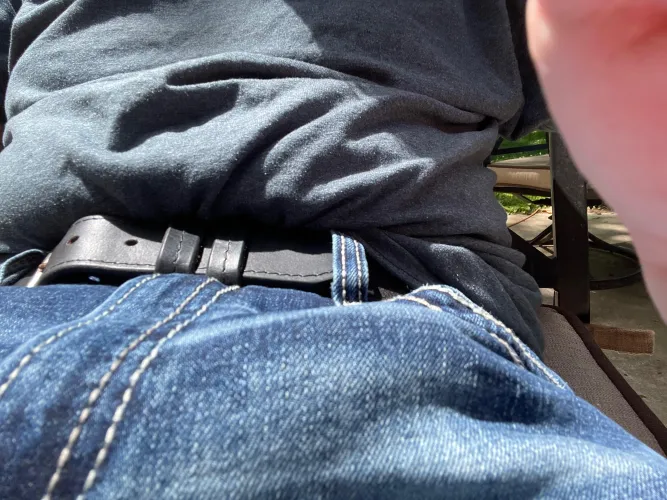 Teen Jeans Bulge at Public Park