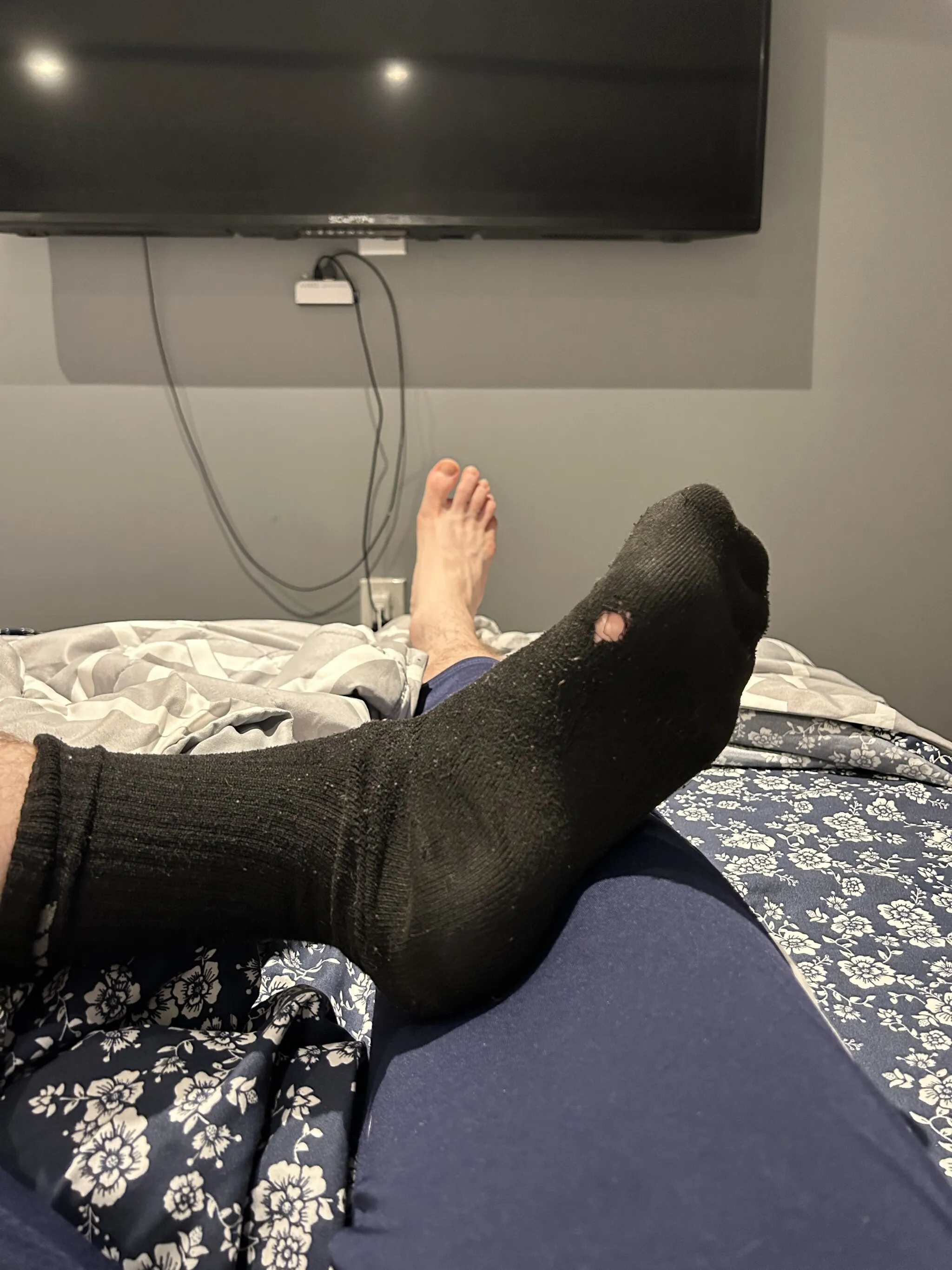 There better not be a drop of sweat left in these socks once you're done boy