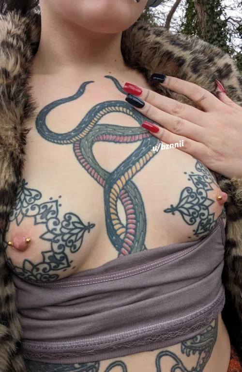 Trace each line of my tit tattoos with your tongue