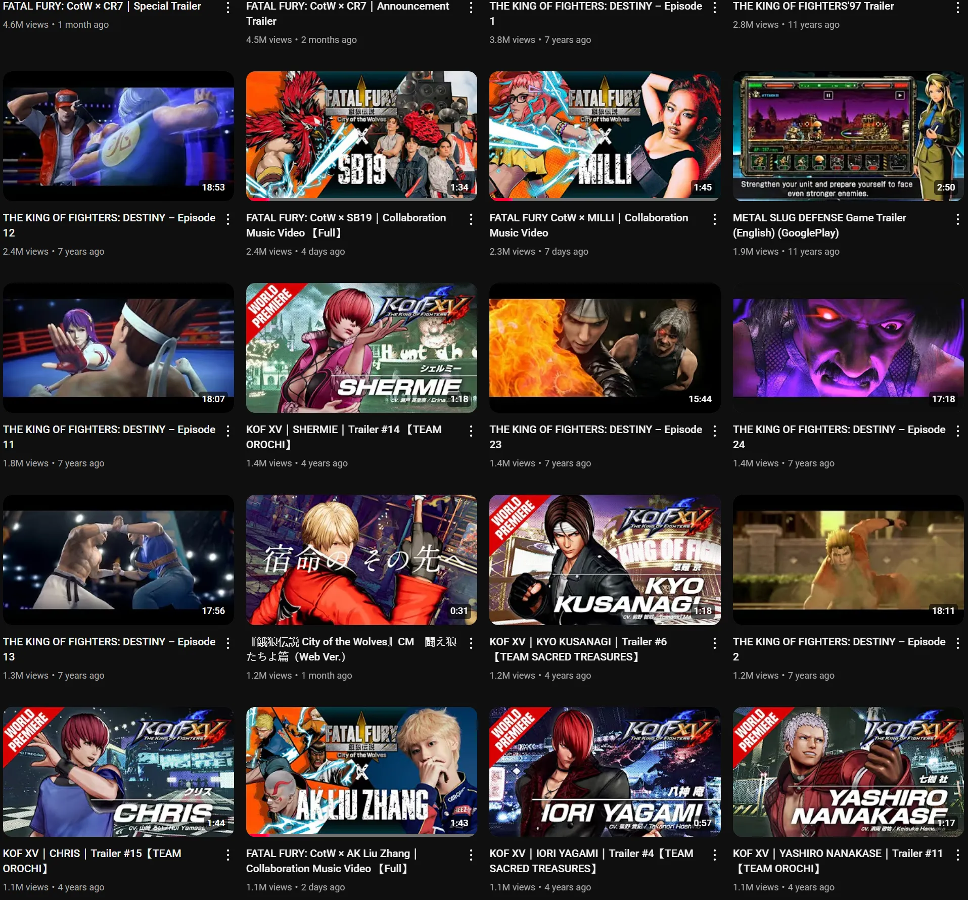 I think SNK have found the meta. The recent slew of collab MVs have scored more views than KOF XV trailers, on their way to doubling Shermie's.