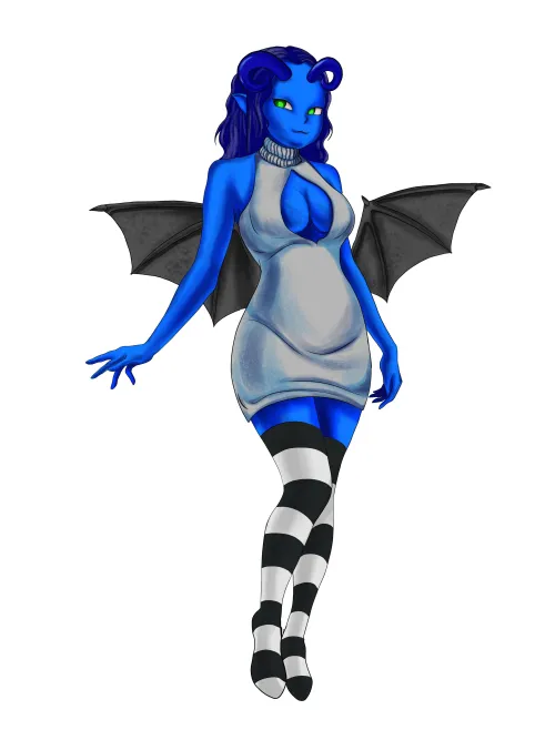 My OC Niya the Succubus - Commissioned Art by Mikewekk