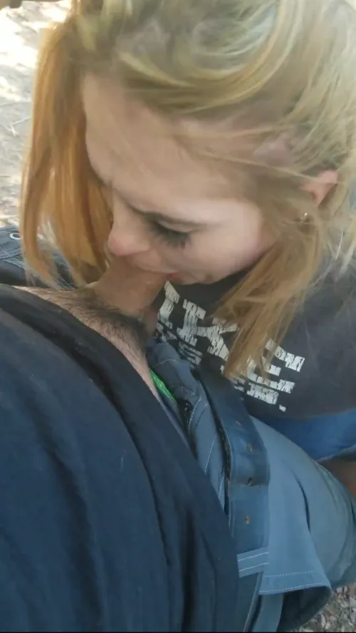 Outdoor blowjob