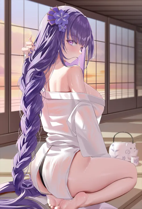 Raiden with teapot and cup (クルル)