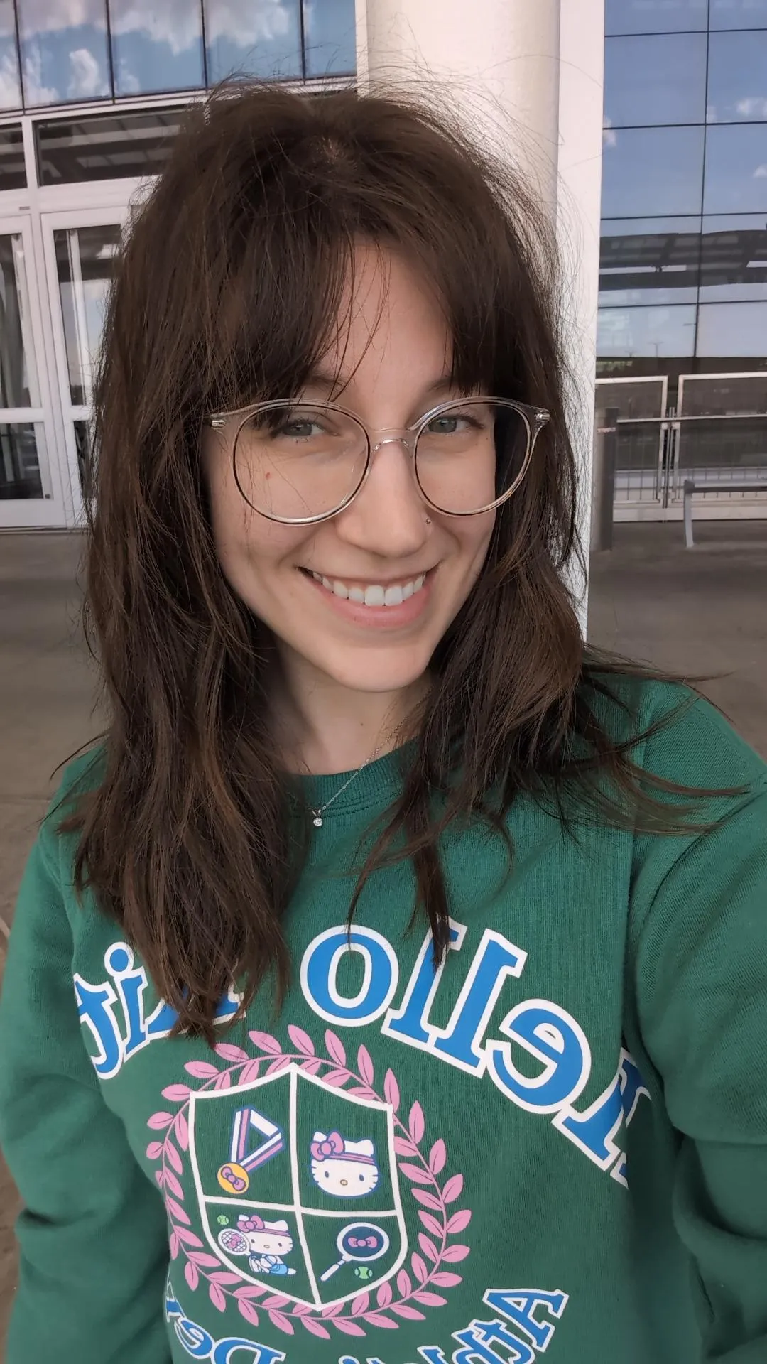 Windswept at the airport